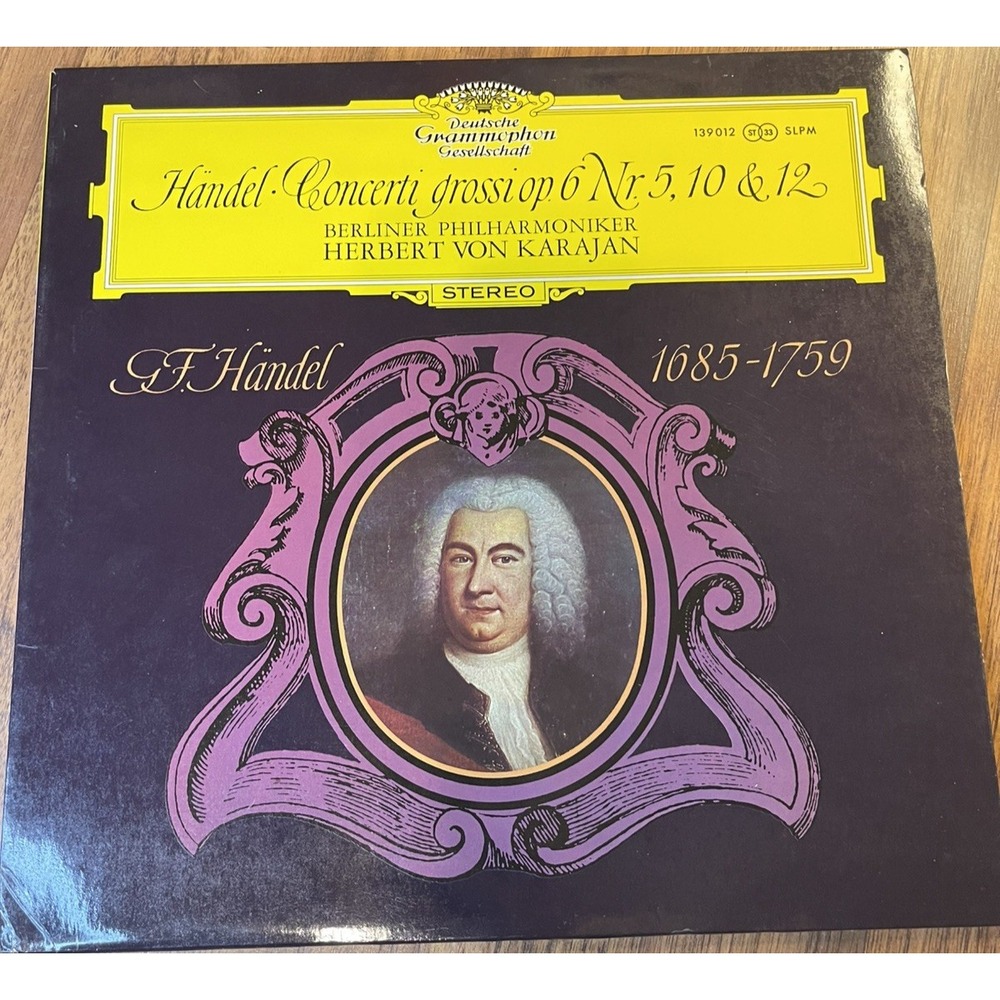 Handel Concerti Grossi Op 6 Nr 5 10 12 Karajan Berlin Phil DG 139 012 Vinyl LP